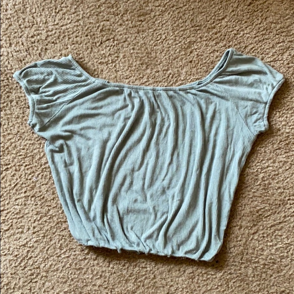 Green crop top
